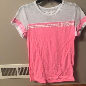 Pink and white T-shirt worn twice